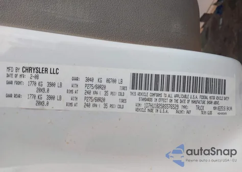 2008 Dodge Ram 1500 Laramie from USA, damaged, VIN 1D7HU18258S576529
